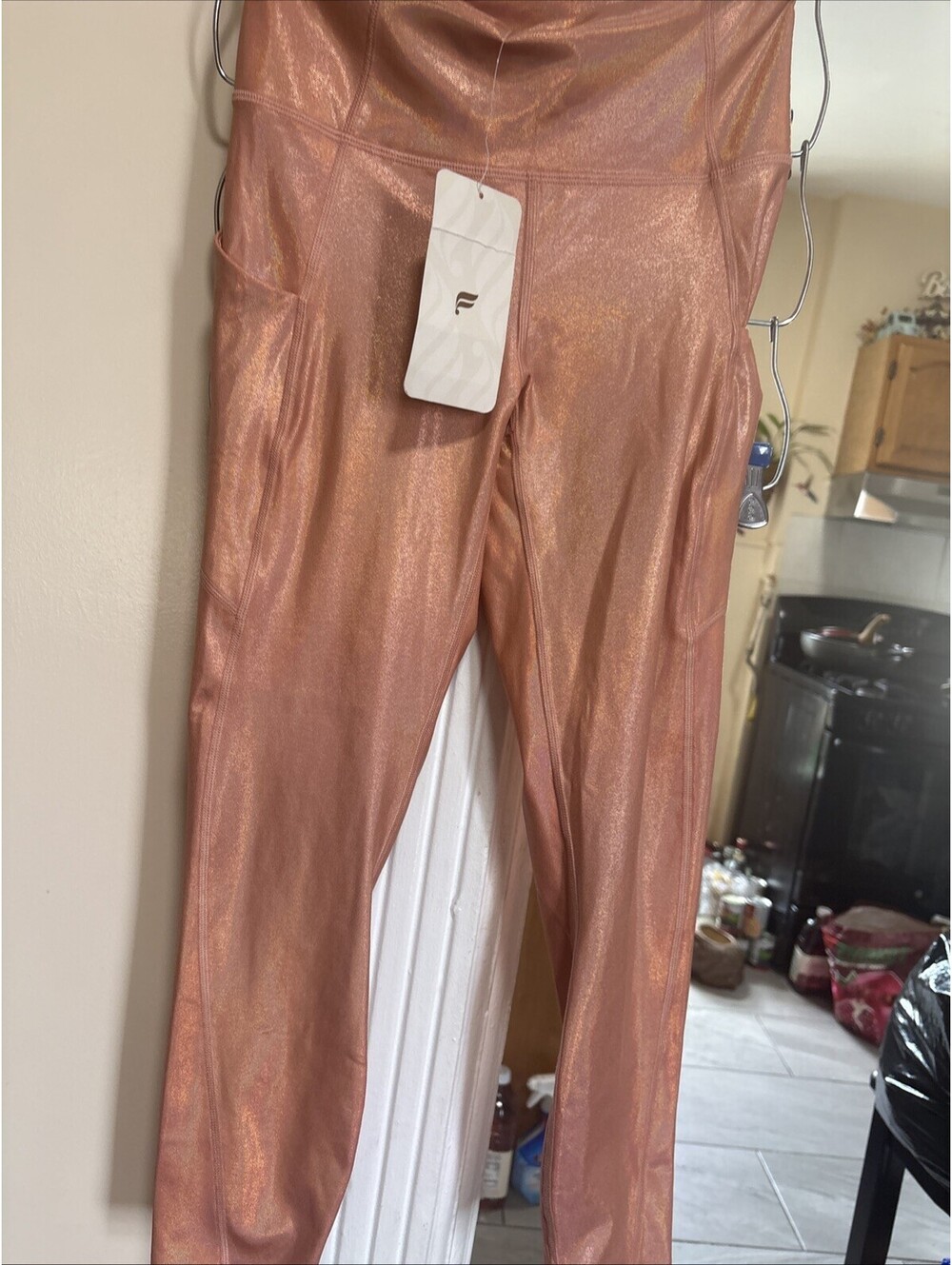 Fabletics Women's Leggings Size Small Orange With Pink